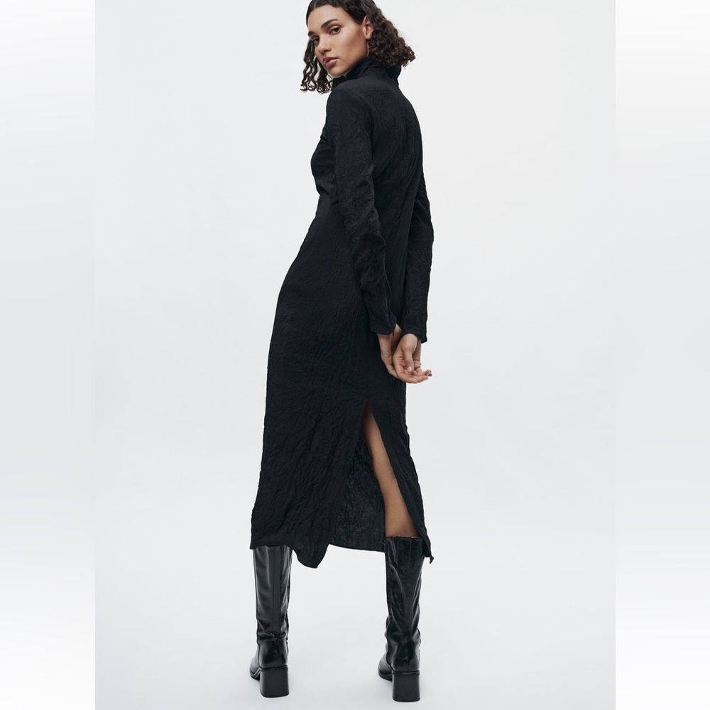 Zara Black Long Sleeve Dress - Picture 5 of 9